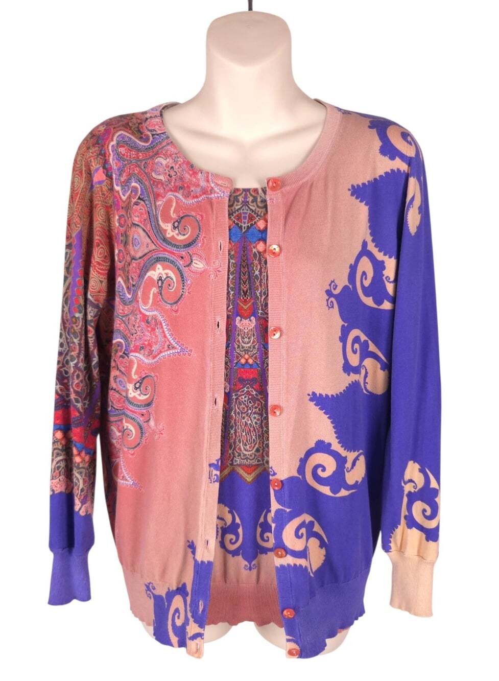 Etro Silk Knit Cardigan Top Set US S IT 38 Womens Multicolor $895